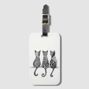 Étiquette À Bagage Trois chats Whimsical