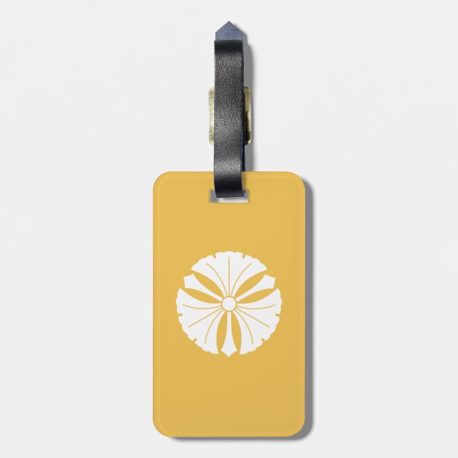 Étiquette À Bagage Trois feuilles de ginkgo avec des épées (Dos Vertical)