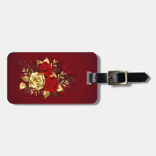 Étiquette À Bagage Trois Roses de bijoux