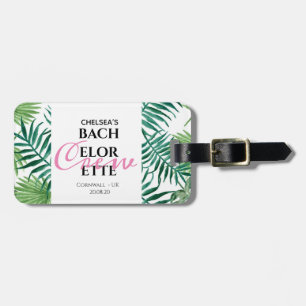 Étiquette À Bagage Tropical Summer Leaf Bachelorette Crew Party