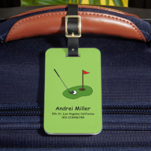 Étiquette À Bagage Trou de golf avec drapeau Personnaliser