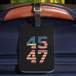 Étiquette À Bagage Trump 2024 45 47 Drapeau Américain Vintage Rétro 4