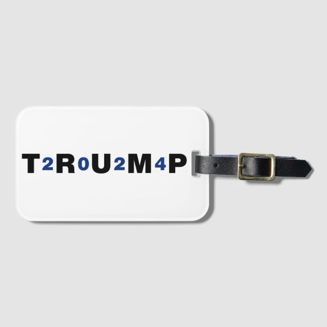 Étiquette À Bagage Trump 2024 bleu (Devant Horizontal)