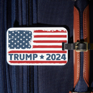 Étiquette À Bagage Trump 2024 Drapeau Amérique