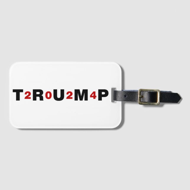 Étiquette À Bagage Trump 2024 Rouge (Devant Horizontal)