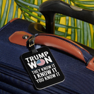 Étiquette À Bagage Trump a gagné, ils le savent 2024 47e Président ga