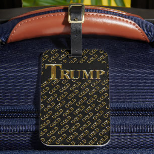 ÉTIQUETTE À BAGAGE TRUMP ÉTATS-UNIS OR