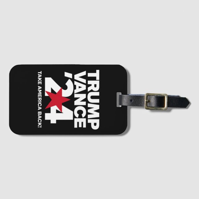 Étiquette À Bagage Trump Vance 2024 Vote Élection Trump 2024 (Devant Horizontal)