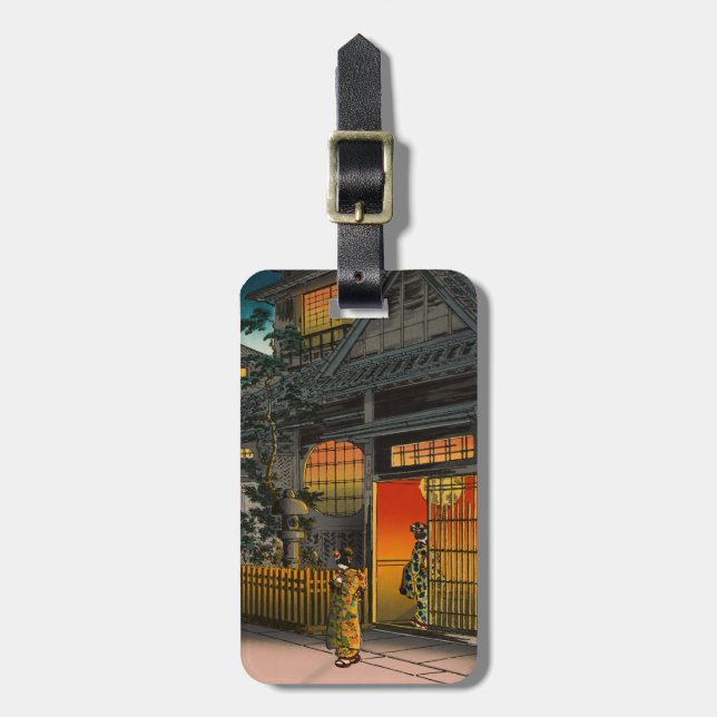 Étiquette À Bagage Tsuchiya Koitsu — Rue secondaire Araki à Yotsuya (Devant Vertical)