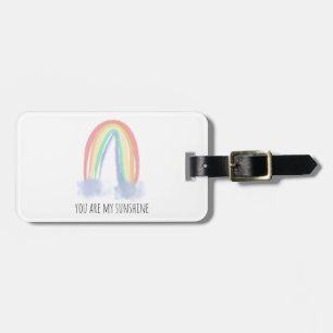 Étiquette À Bagage Tu es mon ensoleillement arc-en-ciel peint à l'aqu