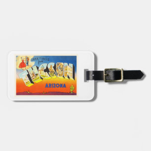 Étiquette À Bagage Tucson Arizona AZ Vieux souvenir Vintage voyage
