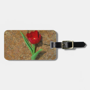 Étiquette À Bagage Tulipe rouge et jaune