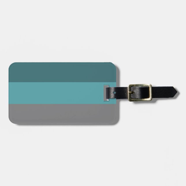 Étiquette À Bagage Turquoise, Gris (Devant horizontal)