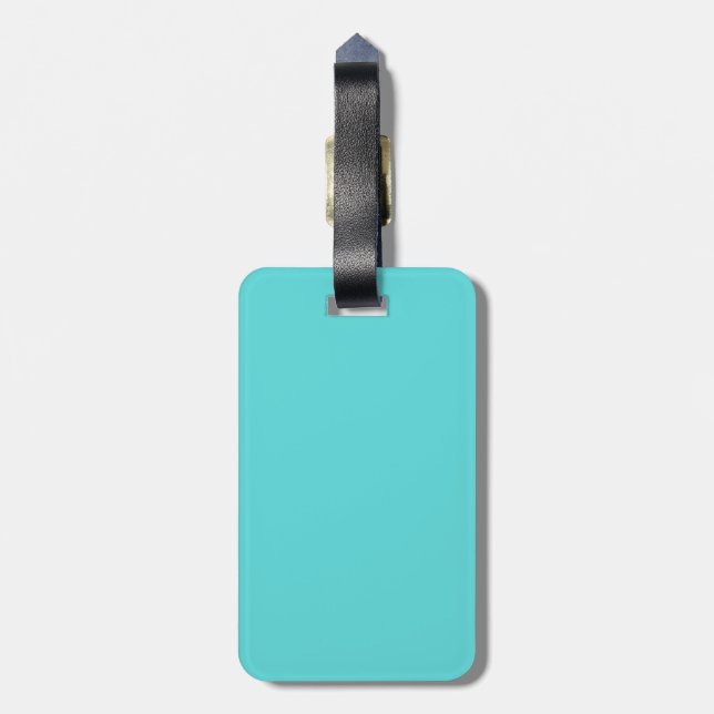 Étiquette À Bagage Turquoise lumineux Personnalisez-moi (Dos Vertical)