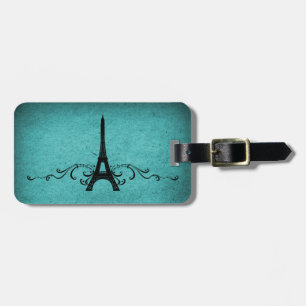 Étiquette À Bagage Turquoise Vintage
