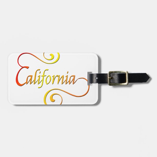 Étiquette À Bagage Typographie de Californie (Devant horizontal)