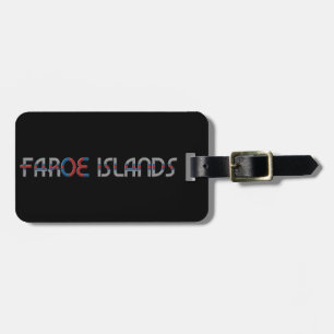 Étiquette À Bagage Typographie des couleurs du drapeau des îles Féroé