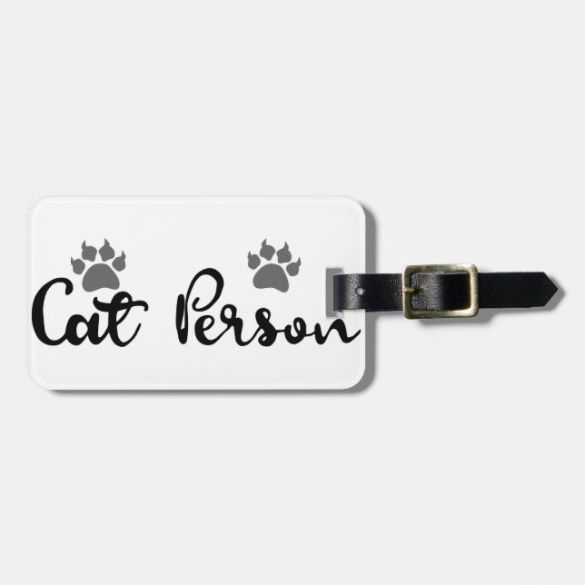 Étiquette À Bagage Typographie d'une personne de chat (Devant horizontal)