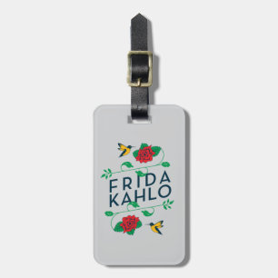 Étiquette À Bagage Typographie florale de Frida Kahlo  