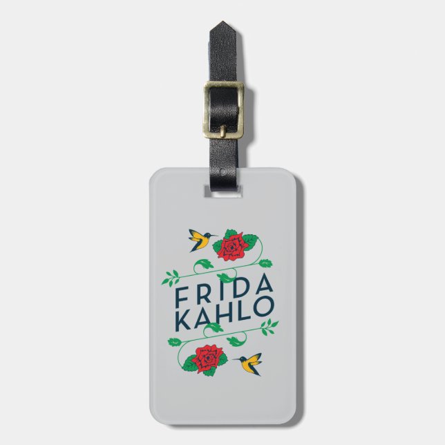 Étiquette À Bagage Typographie florale de Frida Kahlo | (Devant Vertical)