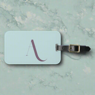 Étiquette À Bagage Typographie tendance sur mesure Monogram Blue