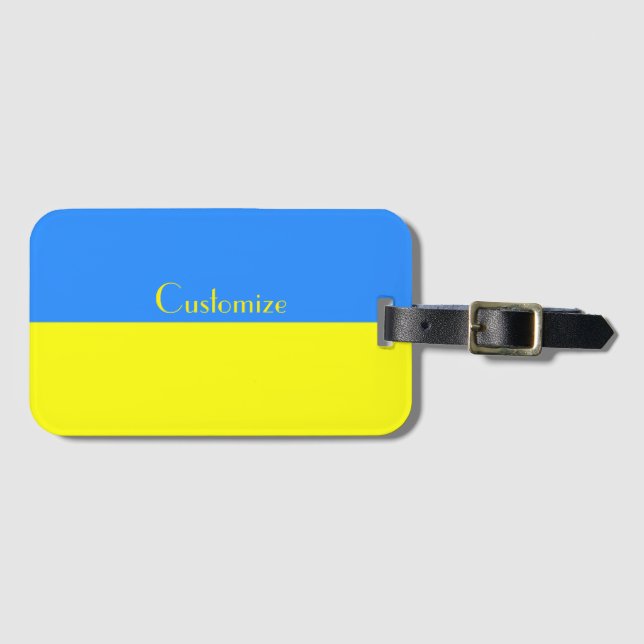 Étiquette À Bagage Ukraine Drapeau bleu jaune Thunder_Cove (Devant Horizontal)