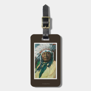 Étiquette À Bagage Un chef indien PortraitColorado d'Arapahoe