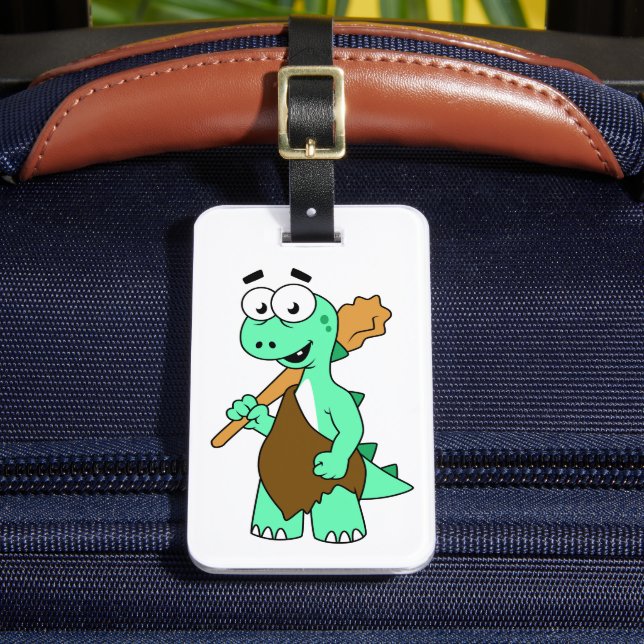 Étiquette À Bagage Un Dessin Tyrannosaurus Rex Caveman. (Insitu Rectoal 2)