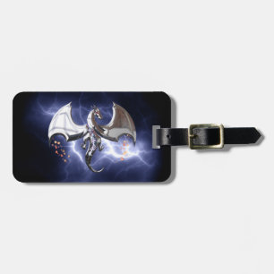 Étiquette À Bagage Un dragon fantastique à la foudre noire