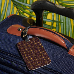 Étiquette À Bagage Un motif géométrique avec des formes de diamant do