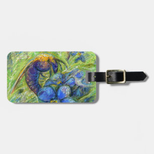 Étiquette À Bagage Une abeille et des fleurs de ne m'oublie pas