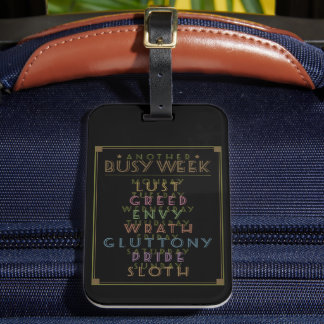 Étiquette À Bagage Une autre semaine occupée Black Gfx