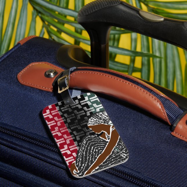 Étiquette À Bagage Une femme noire africaine avec un foulard (Insitu Rectoal 1)
