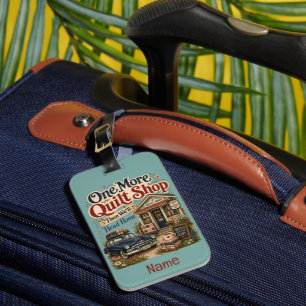 Étiquette À Bagage Une scène de cottage vintage d'une boutique de qui