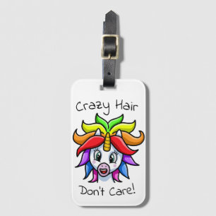 Étiquette À Bagage Unicorn Crazy Hair ne s'en fiche pas drôle
