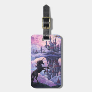 Étiquette À Bagage Unicorne et Château dans les nuages