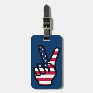 Étiquette À Bagage US Victory Sign