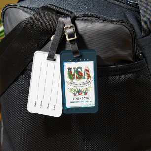 Étiquette À Bagage USA 250 ans de liberté Élégante botanique