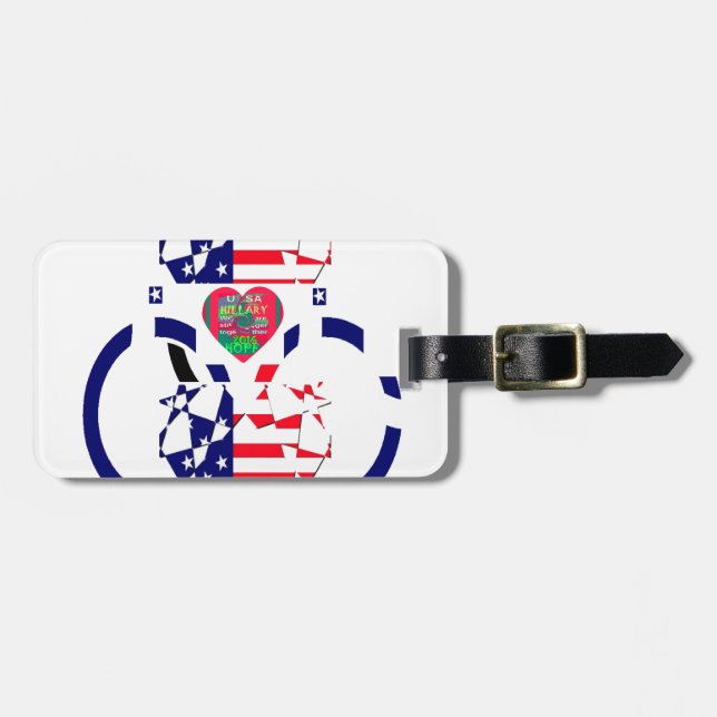 Étiquette À Bagage USA Hope Beau drapeau national Extraordinaire Desi (Devant horizontal)