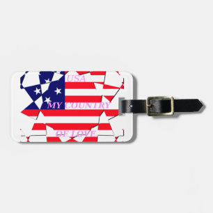 Étiquette À Bagage USA Star Spangled Love My Country of Love