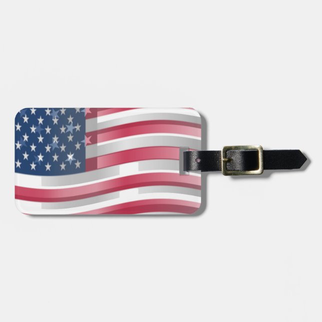 Étiquette À Bagage USA Unites : Stripes & Stars en Gras Design (Devant horizontal)