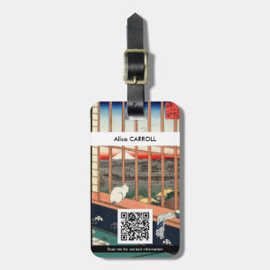 Étiquette À Bagage Utagawa Hiroshige - Champs de riz Asakusa - Code Q