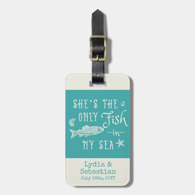 Étiquette À Bagage Vacances assorties mignonnes de croisière d'épouse (Devant Vertical)