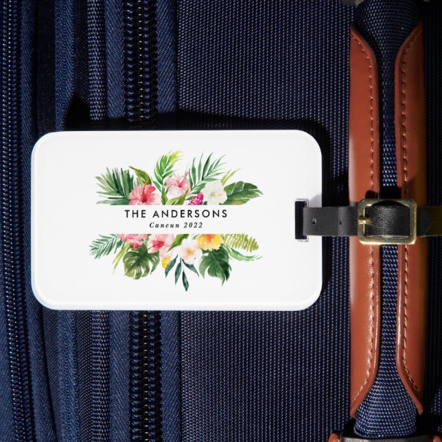 Étiquette À Bagage Vacances d'été botanique tropicale  (Insitu Rectoal 4)