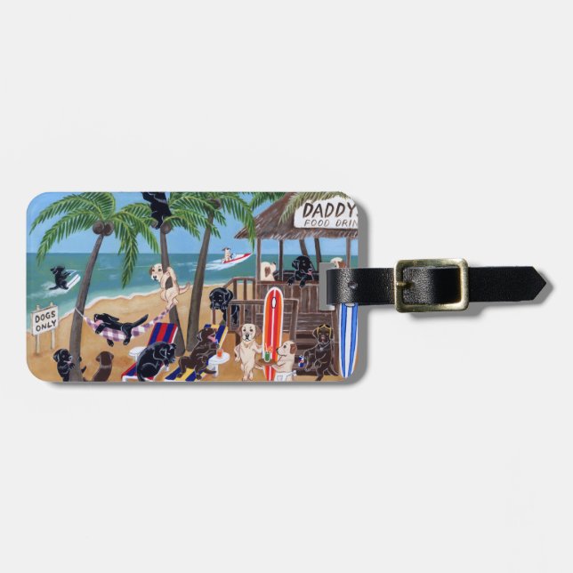 Étiquette À Bagage Vacances d'été personnalisées Labradors (Devant horizontal)