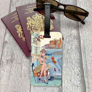 Étiquette À Bagage Vacances Fille Voyage Paris   Balise de bagage