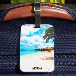 Étiquette À Bagage Vacances minime sur l'île des Caraïbes à Aruba