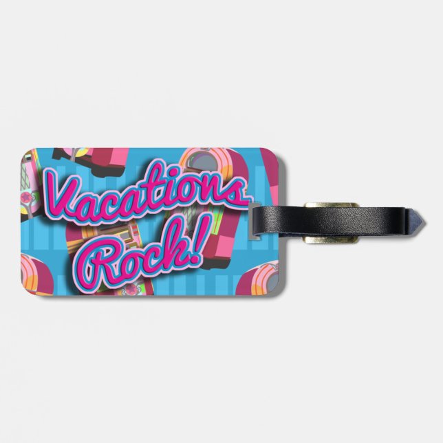 Étiquette À Bagage Vacances Rock Fun Jukebox Cinties Flair (Dos horizontal)