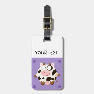 Étiquette À Bagage Vache à cercles mignons