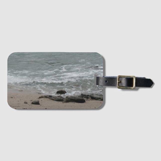 Étiquette À Bagage vagues de plage (Devant Horizontal)